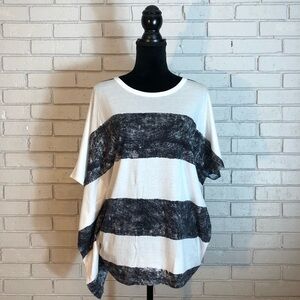 Pure‎ DKNY Asymettrical Striped Top - Size M